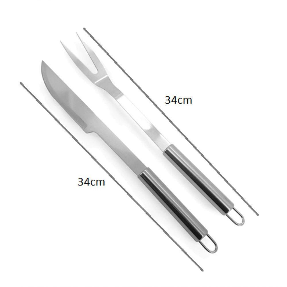 Jogo Para Churrasco 2 Peças Em Inox - Mimo Style - 2
