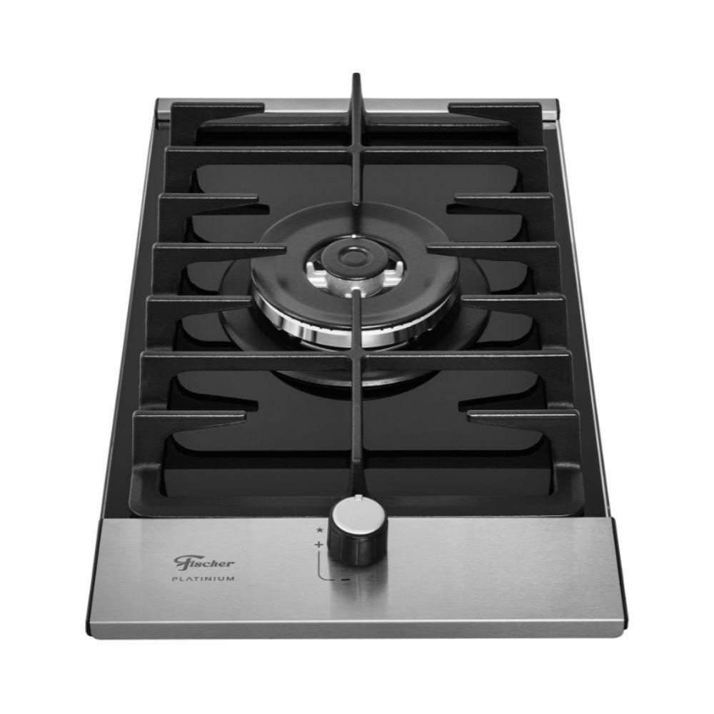 Cooktop A Gás 1 Boca Tripla Chama Platinium Com Trempe De Ferro Fundido Mesa Vidro Bivolt Fischer - 9