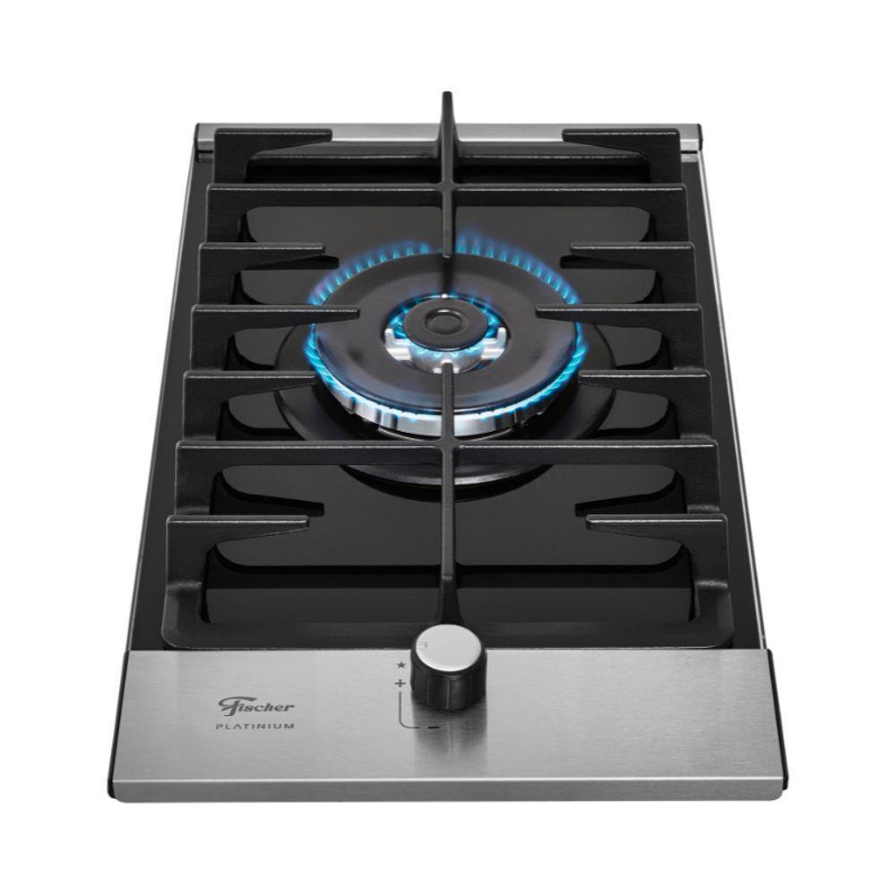 Cooktop A Gás 1 Boca Tripla Chama Platinium Com Trempe De Ferro Fundido Mesa Vidro Bivolt Fischer - 10