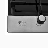 Cooktop A Gás 1 Boca Tripla Chama Platinium Com Trempe De Ferro Fundido Mesa Vidro Bivolt Fischer - 3