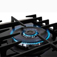 Cooktop A Gás 1 Boca Tripla Chama Platinium Com Trempe De Ferro Fundido Mesa Vidro Bivolt Fischer