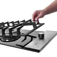 Cooktop A Gás 1 Boca Tripla Chama Platinium Com Trempe De Ferro Fundido Mesa Vidro Bivolt Fischer - 8