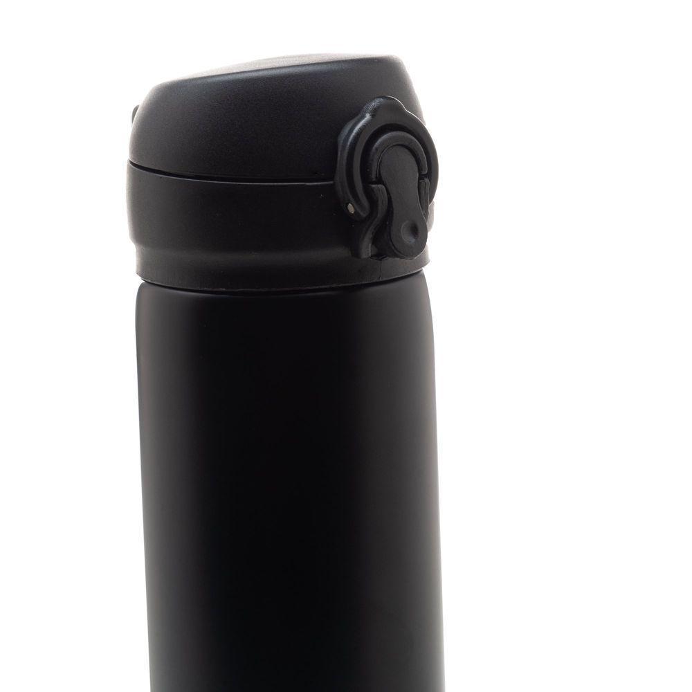 Garrafa Térmica Dupla Parede De Aço Inox Com Tampa Flip Preta 410 Ml 4683 - Lyor - 5