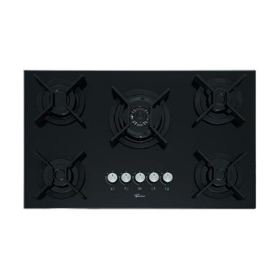 Fogão Cooktop 5Q Tripla Chama Infinity Gás Mesa Vidro Preto Fischer Bivolt