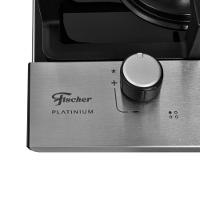 Cooktop A Gás 4 Bocas Platinium Com Trempe De Ferro Fundido Mesa Vidro Fischer Bivolt - 3