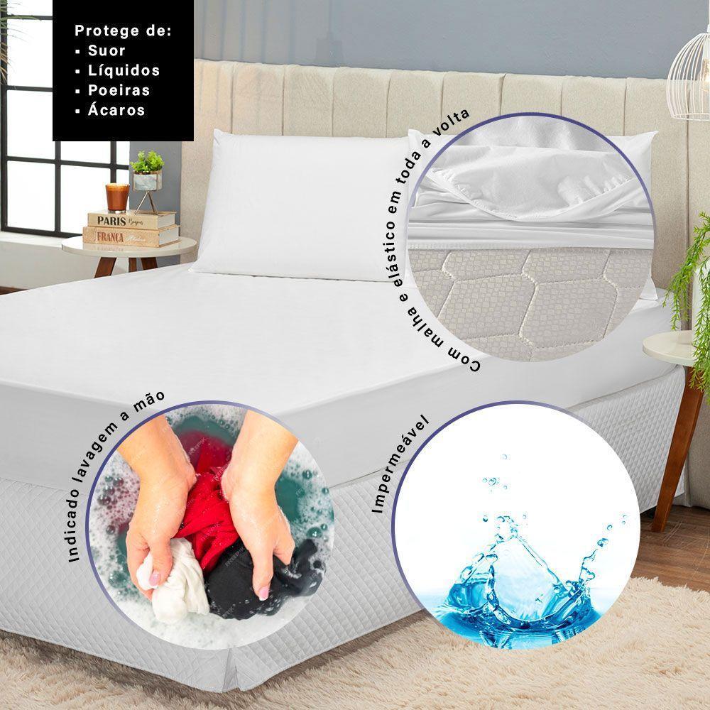 Protetor De Colchão Impermeável Solteiro 1 Peça 100% Polipropileno - Branco - 5