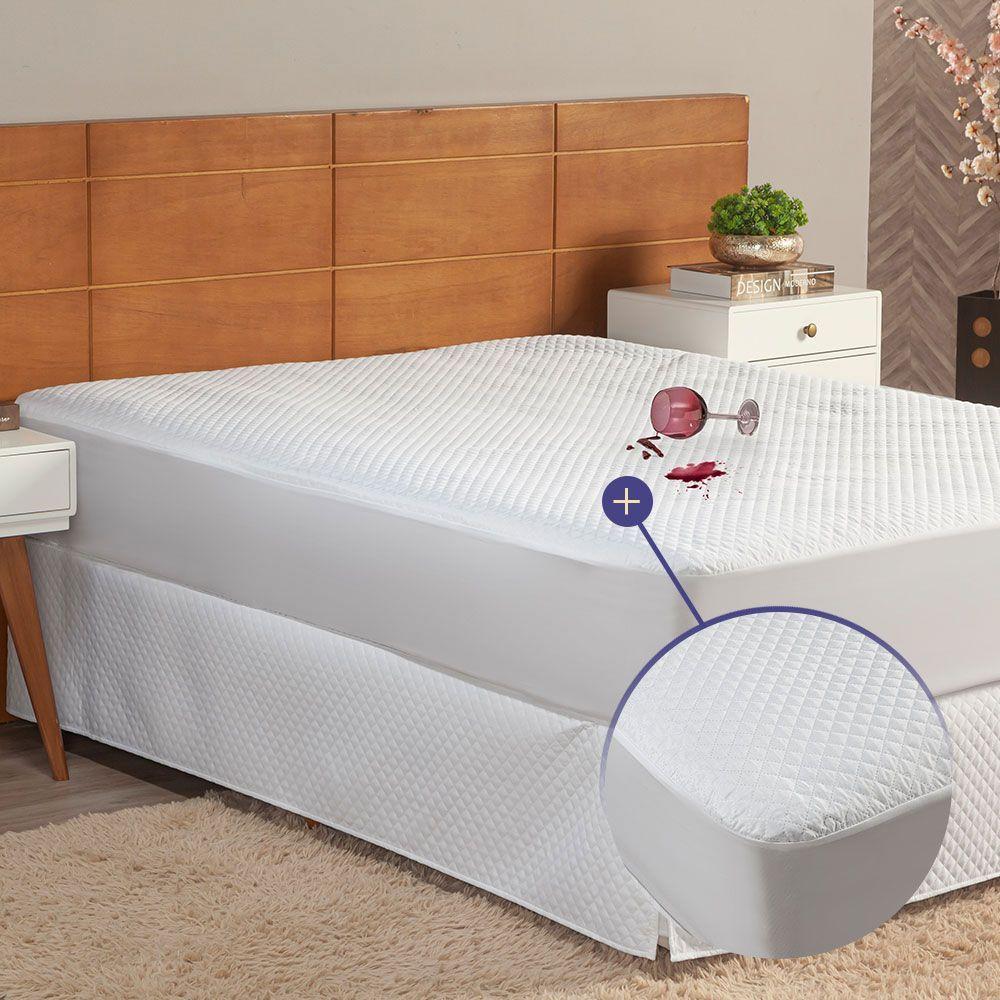 Protetor De Colchão Matelado Impermeável Queen 1 Peça 100% Poliéster - Branco - 5
