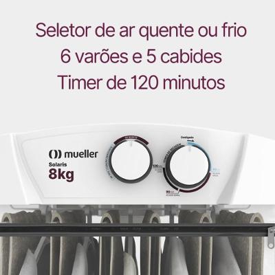 Secadora De Roupas Solaris Branca 8kg Com Timer Ar Quente E Frio 220V