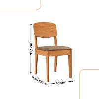 Conjunto Com 2 Cadeiras MDF Copper Para Sala De Jantar Moderna Veludo Capuccino/Naturalle - 3