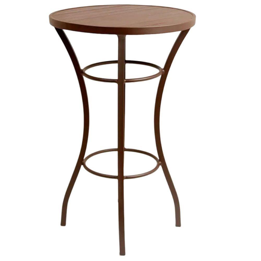 Mesa Bistrô Tampo Ripado Alumínio Ripado Balcão Cozinha área Marrom - 1