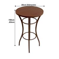 Mesa Bistrô Tampo Ripado Alumínio Ripado Balcão Cozinha área Marrom - 2