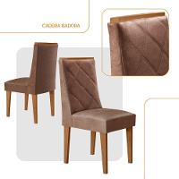 Conjunto Com 2 Cadeiras MDF Isadora Para Sala De Jantar Moderna Tork/Naturale - 2