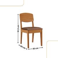 Conjunto Com 2 Cadeiras MDF Copper Para Sala De Jantar Moderna Tork/Naturale - 3