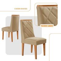Conjunto Com 2 Cadeiras MDF Isadora Para Sala De Jantar Moderna Turim 07/Naturale - 2