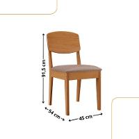 Conjunto Com 2 Cadeiras MDF Copper Para Sala De Jantar Moderna Linho Capuccino/Naturale - 3