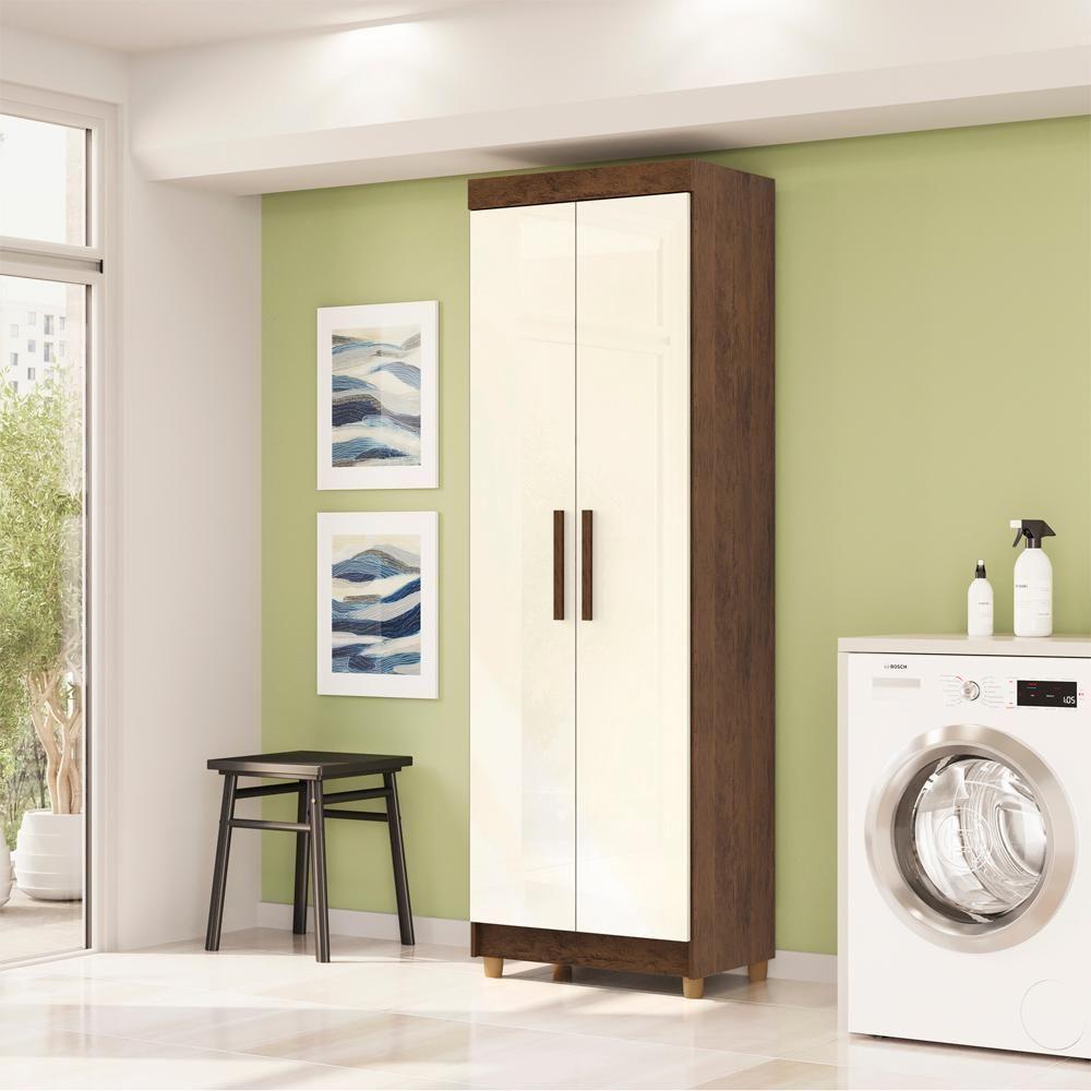 Armario Multiuso 2 Portas 60 Cm Lin 10045 Imbuia Champanhe Vlr Imbuia Champanhe - 7