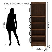 Armario Multiuso 2 Portas 60 Cm Lin 10045 Imbuia Champanhe Vlr Imbuia Champanhe - 3