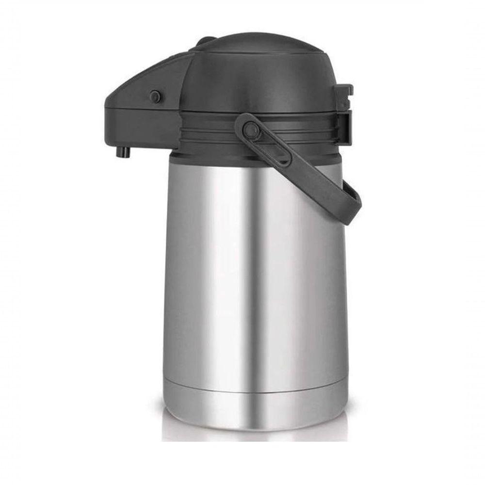 Garrafa Isotérmica 1000ml Em Inox Com Ampola De Vidro E Botão De Acionamento 1027 - Livon - 1