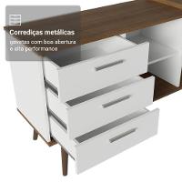 Mesa De Estudos Em L 3 Gavetas Branco/rustic Lisboa Madesa - 8