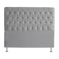 Cabeceira De Cama Box Bella Casal 140 Cm Suede Botão Cristal Prata Eli Móveis E Decoração - 1