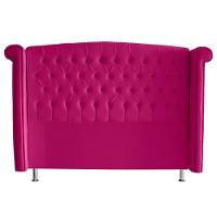 Cabeceira De Cama Box Toquio Casal 140 Cm Suede Rosa Pink Eli Móveis E Decoração - 1