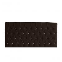 Kit Estrela Cabeceira De Cama Painel E Calçadeira Baú Botão Cristal Casal 140 Cm Suede Marrom Eli Móveis E Decoração - 2