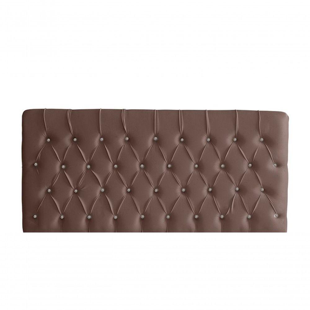 Kit Estrela Cabeceira De Cama Painel E Calçadeira Baú Botão Cristal King 195 Cm Suede Rosê Eli Móveis E Decoração - 2