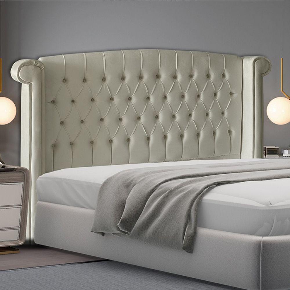Cabeceira De Cama Box Toquio Casal 140 Cm Suede Porcelana Eli Móveis E Decoração - 2