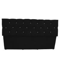 Kit De Quarto Cabeceira De Cama Box E Calçadeira Baú Bella Casal Queen 160 Cm Suede Botão Strass Preto Eli Móveis E Dec