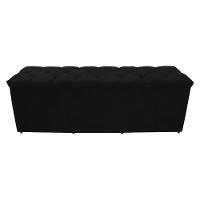 Kit De Quarto Cabeceira De Cama Box E Calçadeira Baú Bella Casal Queen 160 Cm Suede Botão Strass Preto Eli Móveis E Dec - 5