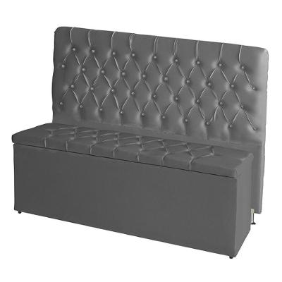 Kit De Quarto Cabeceira De Cama Box E Calçadeira Baú Bella Casal Queen 160 Cm Suede Botão Strass Grafite Eli Móveis