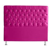 Cabeceira De Cama Box Bella Casal 140 Cm Suede Botão Cristal Rosa Pink Eli Móveis E Decoração - 1