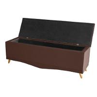 Kit De Quarto Cabeceira De Cama Box E Calçadeira Baú Toquio Casal 140 Cm Suede Rosê Eli Móveis E Decoração - 5
