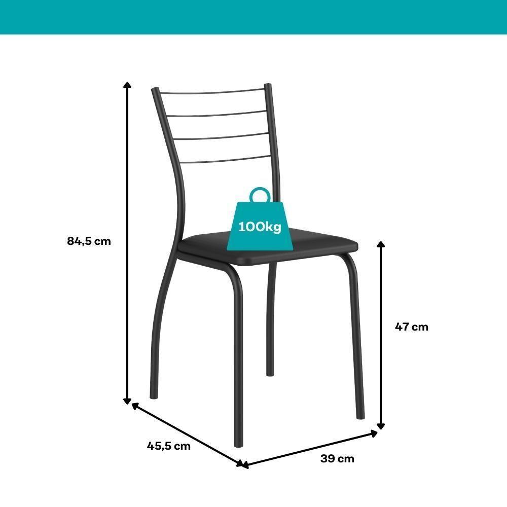 Conjunto Sala De Jantar 6 Cadeiras Austin Carraro Nogal Preto - 3