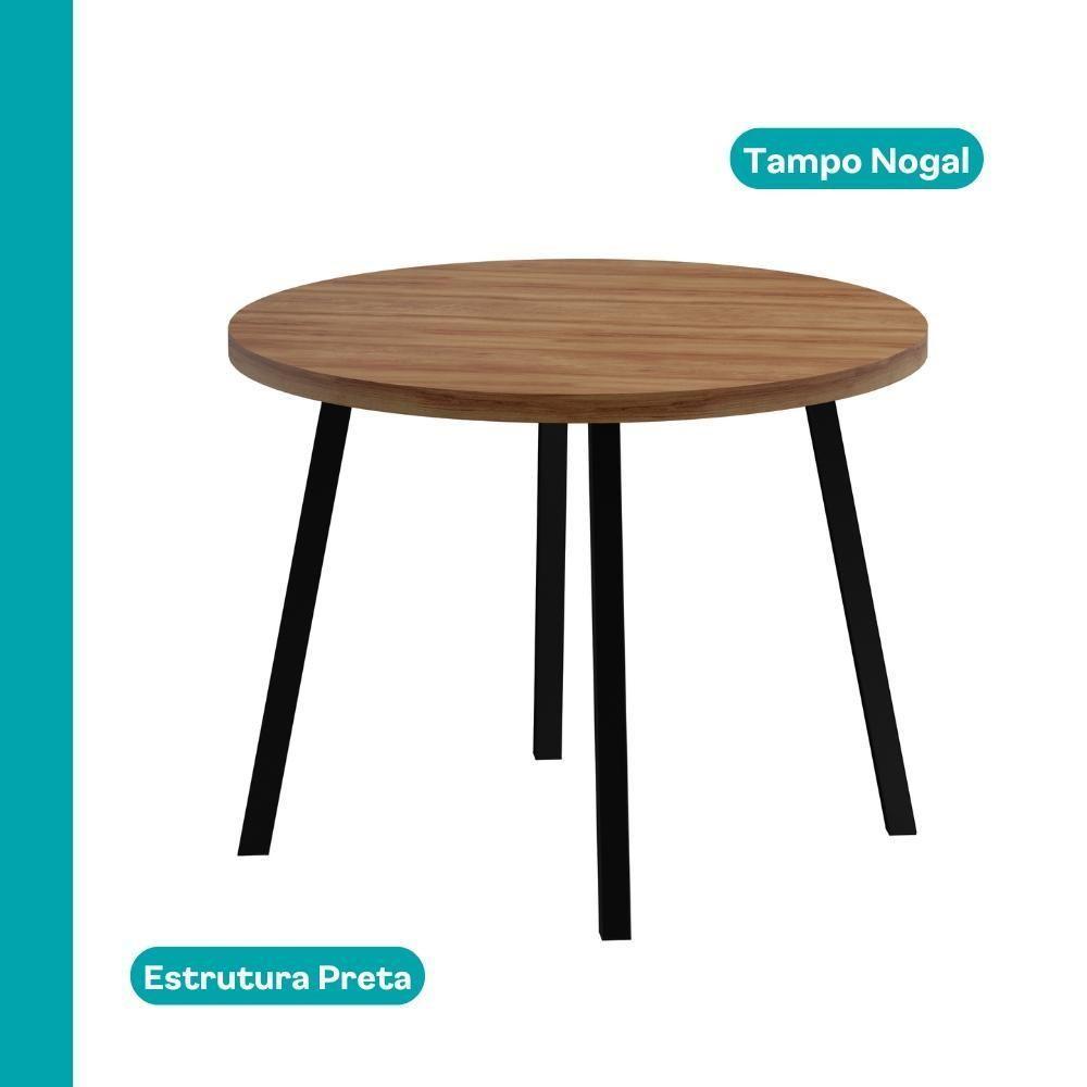 Conjunto Sala De Jantar 6 Cadeiras Austin Carraro Nogal Preto - 5