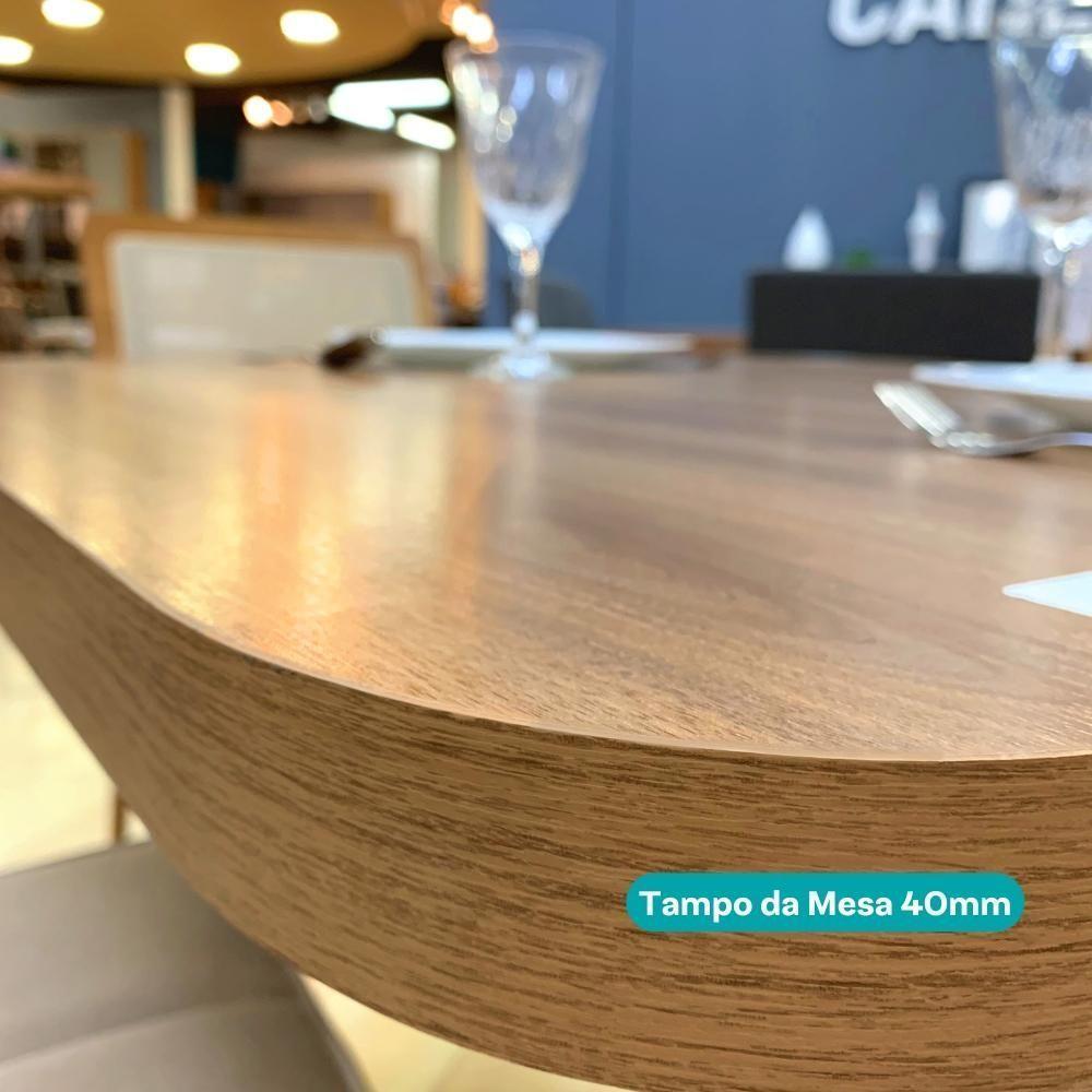 Conjunto Sala De Jantar 6 Cadeiras Austin Carraro Nogal Preto - 6