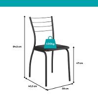 Conjunto Sala De Jantar 6 Cadeiras Austin Carraro Nogal Preto - 3