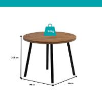 Conjunto Sala De Jantar 6 Cadeiras Austin Carraro Nogal Preto