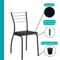 Conjunto Sala De Jantar 6 Cadeiras Austin Carraro Nogal Preto - 8