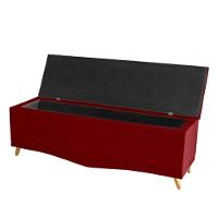Kit De Quarto Cabeceira De Cama Box E Calçadeira Baú Toquio Casal Queen 160 Cm Suede Vermelho Eli Móveis E Decoração