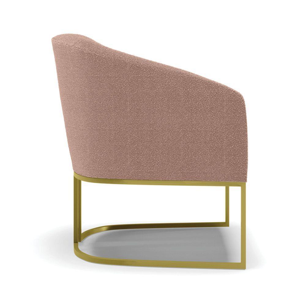 Poltrona Decorativa Industrial Dourado Stella Bouclê D03 Rose - 5