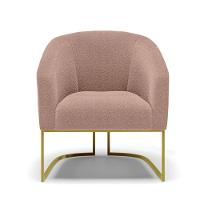 Poltrona Decorativa Industrial Dourado Stella Bouclê D03 Rose - 1