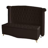 Kit De Quarto Cabeceira De Cama Box E Calçadeira Baú Toquio Casal Queen 160 Cm Suede Marrom Eli Móveis E Decoração - 1