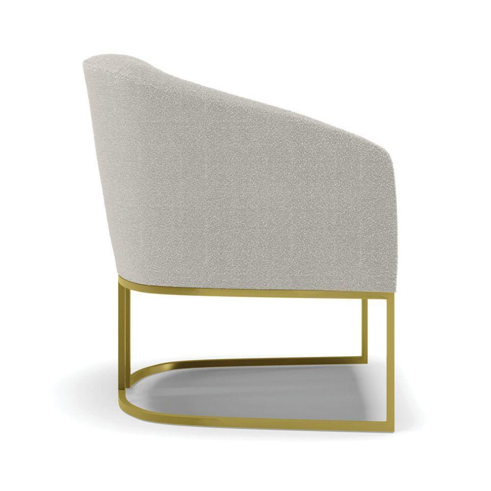 Poltrona Decorativa Industrial Dourado Stella Bouclê D03 - D\'rossi Cinza - 4