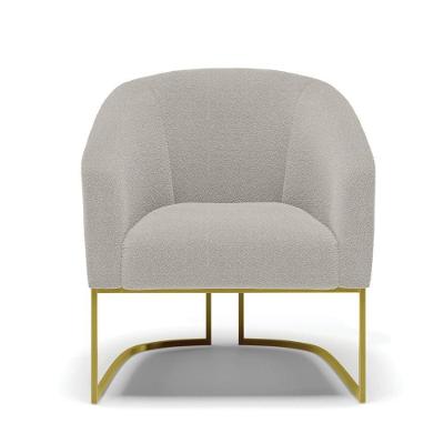 Poltrona Decorativa Industrial Dourado Stella Bouclê D03 - D\'rossi Cinza