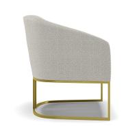 Poltrona Decorativa Industrial Dourado Stella Bouclê D03 - D\'rossi Cinza