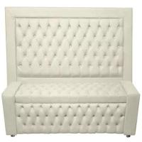 Kit Cabeceira De Cama Box E Calçadeira Baú Retro Capitonê Botão Encapados King 195 Cm Suede Porcelana Eli Móveis - 1