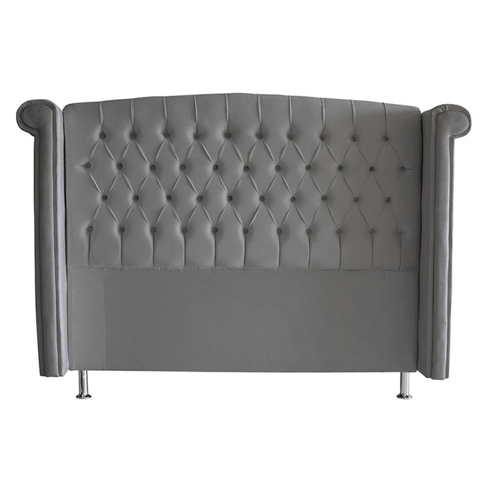 Kit De Quarto Cabeceira De Cama Box E Calçadeira Baú Toquio Casal Queen 160 Cm Suede Prata Eli Móveis E Decoração - 5