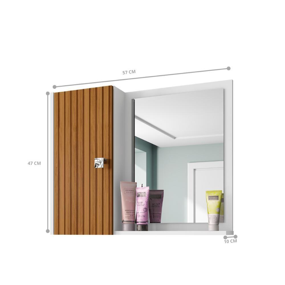 Espelheira Casablanca Branco Ripado - 4