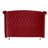 Cabeceira De Cama Box Toquio Casal 140 Cm Suede Vermelho Eli Móveis E Decoração - 1